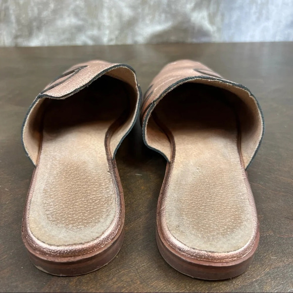 Seychelles Woven Mules Rose Gold Slip On Pink Metallic Slides Size 8 Boho - Picture 6 of 8
